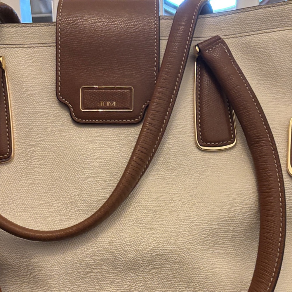 PRICE DROP!! Tumi Brown and Cream Tote Bag